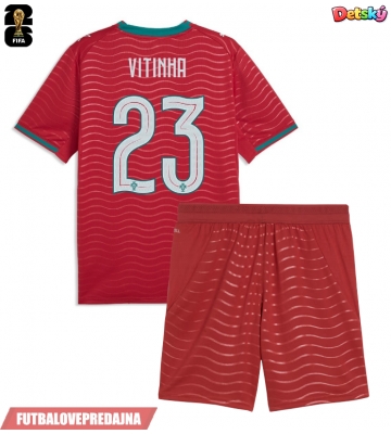 Lacne Dětský Futbalové dres Portugalsko Vitinha #23 MS 2026 Krátky Rukáv - Domáci (+ trenírky)